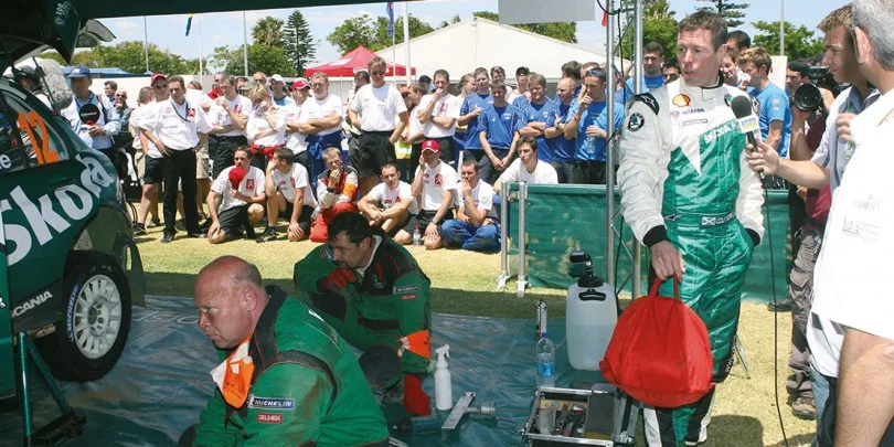 Devastated Skoda mechanics wonder what might have been, as McRae packs his stuff